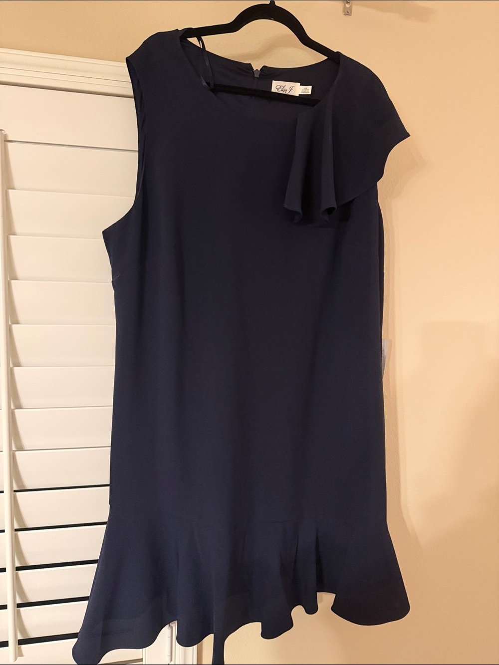 Eliza J Navy Sleeveless Mini Dress with Ruffle Accents